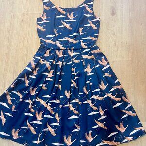 Lindy Bop Lana Dress 50's Inspired Vintage Fit & Flare Swing Dress Size Small